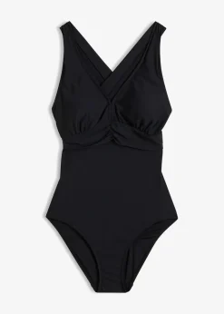 bonprix Nachhaltigere Materialien|Badeanzüge|Light Shape-Badeanzug mit gekreuzten Trägern schwarz