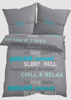 bonprix Bettwäsche|Linon-Bettwäsche grau