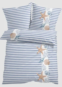 bonprix Bettwäsche|Linon-Bettwäsche blau