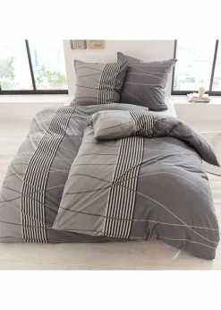 bonprix Bettwäsche|Linon-Bettwäsche grau