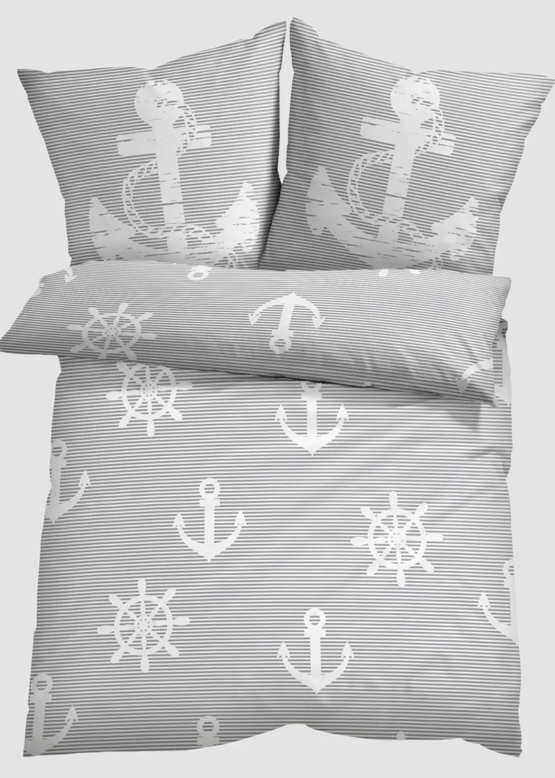 bonprix Bettwäsche|Linon-Bettwäsche grau/weiß