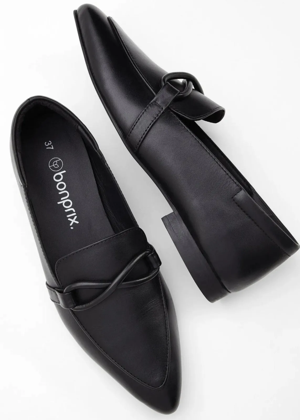 bonprix Slipper & Halbschuhe|Loafer|Loafer aus Leder schwarz