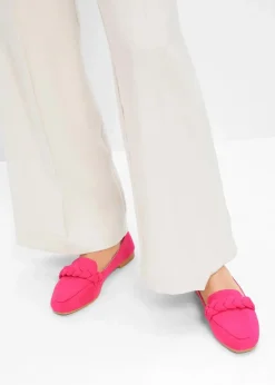 bonprix Slipper & Halbschuhe|Loafer|Loafer mit Flechtdetails pinklady