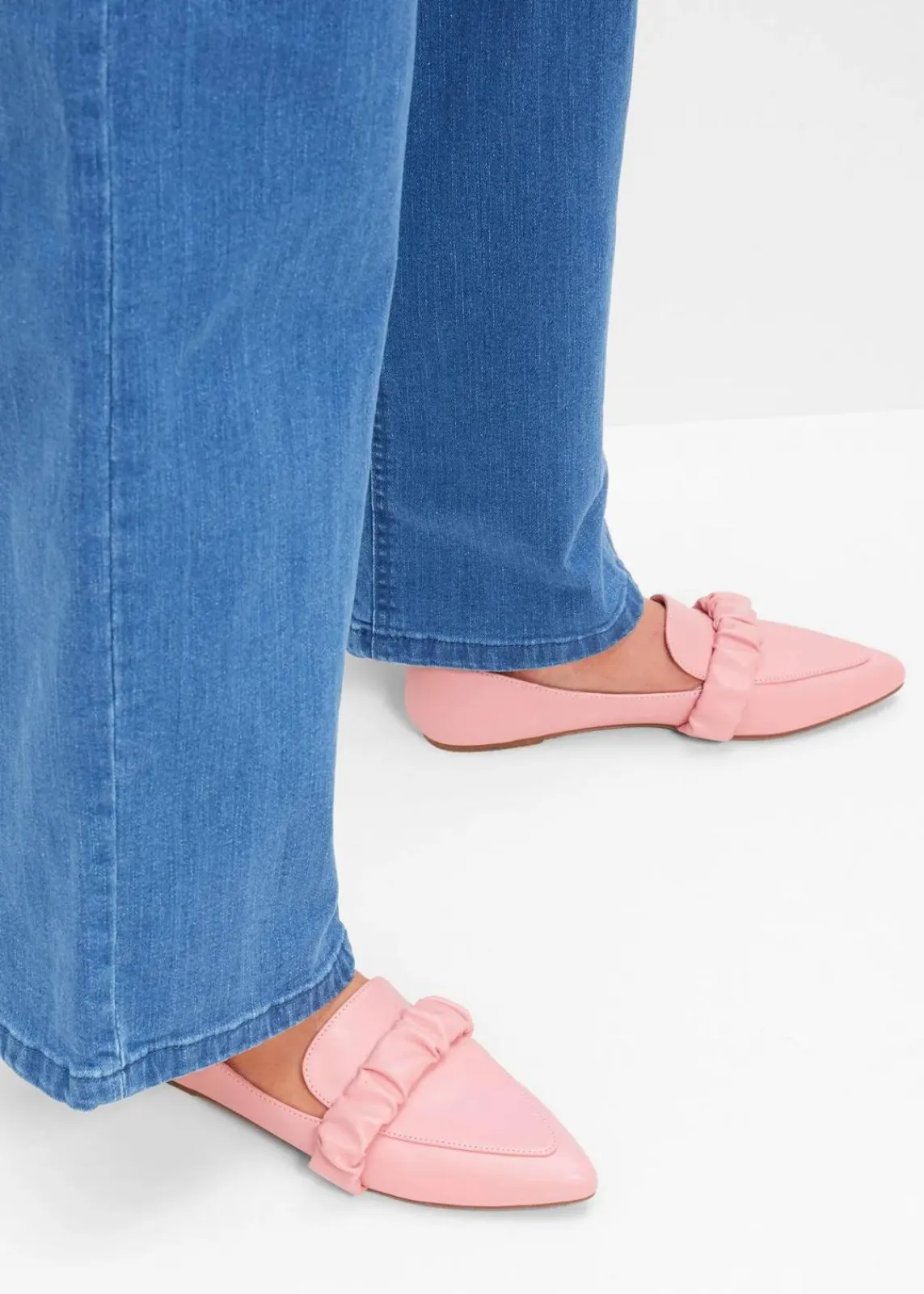 bonprix Slipper & Halbschuhe|Loafer|Loafer mit Raffung rosa