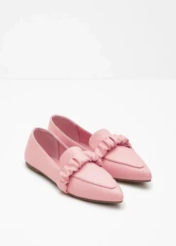 bonprix Slipper & Halbschuhe|Loafer|Loafer mit Raffung rosa