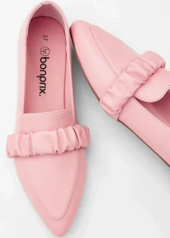 bonprix Slipper & Halbschuhe|Loafer|Loafer mit Raffung rosa