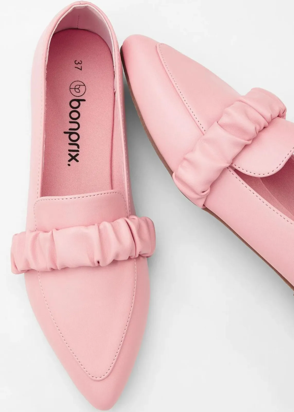 bonprix Slipper & Halbschuhe|Loafer|Loafer mit Raffung rosa