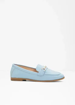 bonprix Sommerschuhe|Loafer|Loafer mit Schnalle hellblau