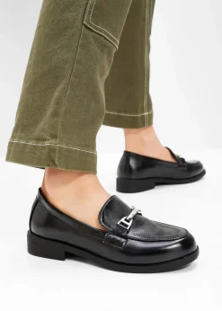 bonprix Slipper & Halbschuhe|Loafer|Loafer mit Schnalle schwarz