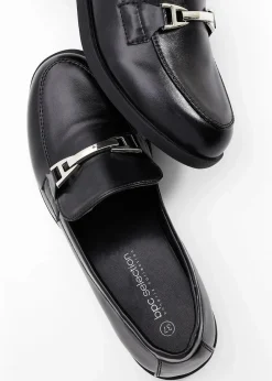 bonprix Slipper & Halbschuhe|Loafer|Loafer mit Schnalle schwarz