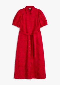 Lochstickerei-Blusenkleid aus reiner Baumwolle|bonprix Sale