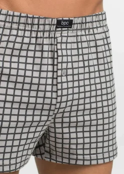 bonprix Boxershorts|Große Größen|Lockere Jersey Boxershorts aus Baumwolle (3er Pack) grau + anthrazit