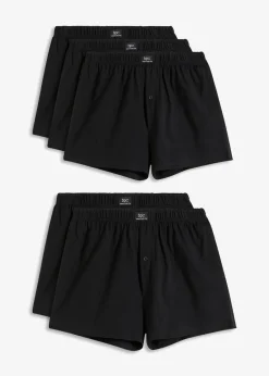 bonprix Boxershorts|Große Größen|Lockere Jersey Boxershorts aus Baumwolle (5er Pack) schwarz