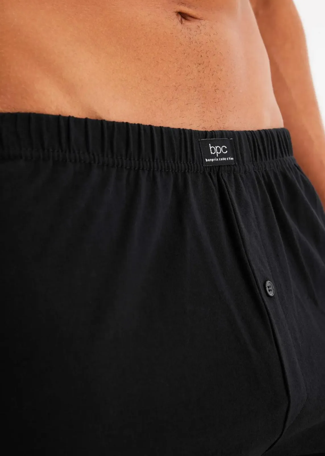 bonprix Boxershorts|Große Größen|Lockere Jersey Boxershorts aus Baumwolle (5er Pack) schwarz