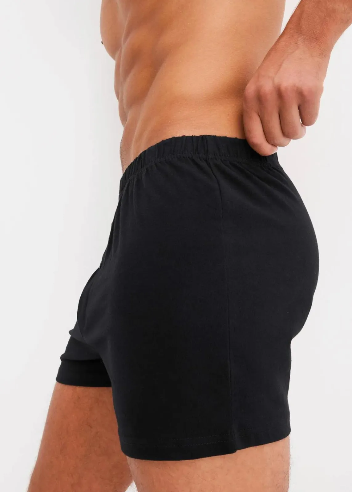 bonprix Boxershorts|Große Größen|Lockere Jersey Boxershorts aus Baumwolle (5er Pack) schwarz