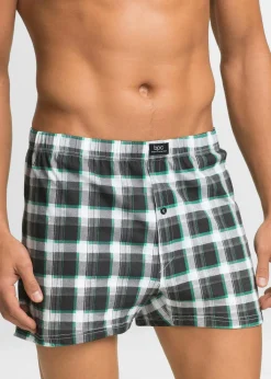 bonprix Boxershorts|Große Größen|Lockere Jersey Boxershorts aus Baumwolle (3er Pack) kariert + grau