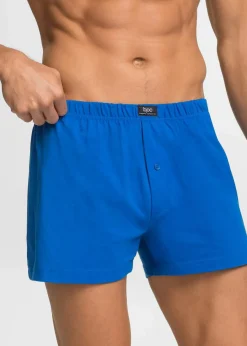 bonprix Wäsche|Große Größen|Lockere Jersey Boxershorts aus Baumwolle (3er Pack) schwarz + blau + rot