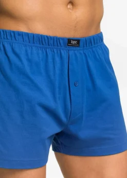 bonprix Wäsche|Große Größen|Lockere Jersey Boxershorts aus Baumwolle (3er Pack) schwarz + blau + rot