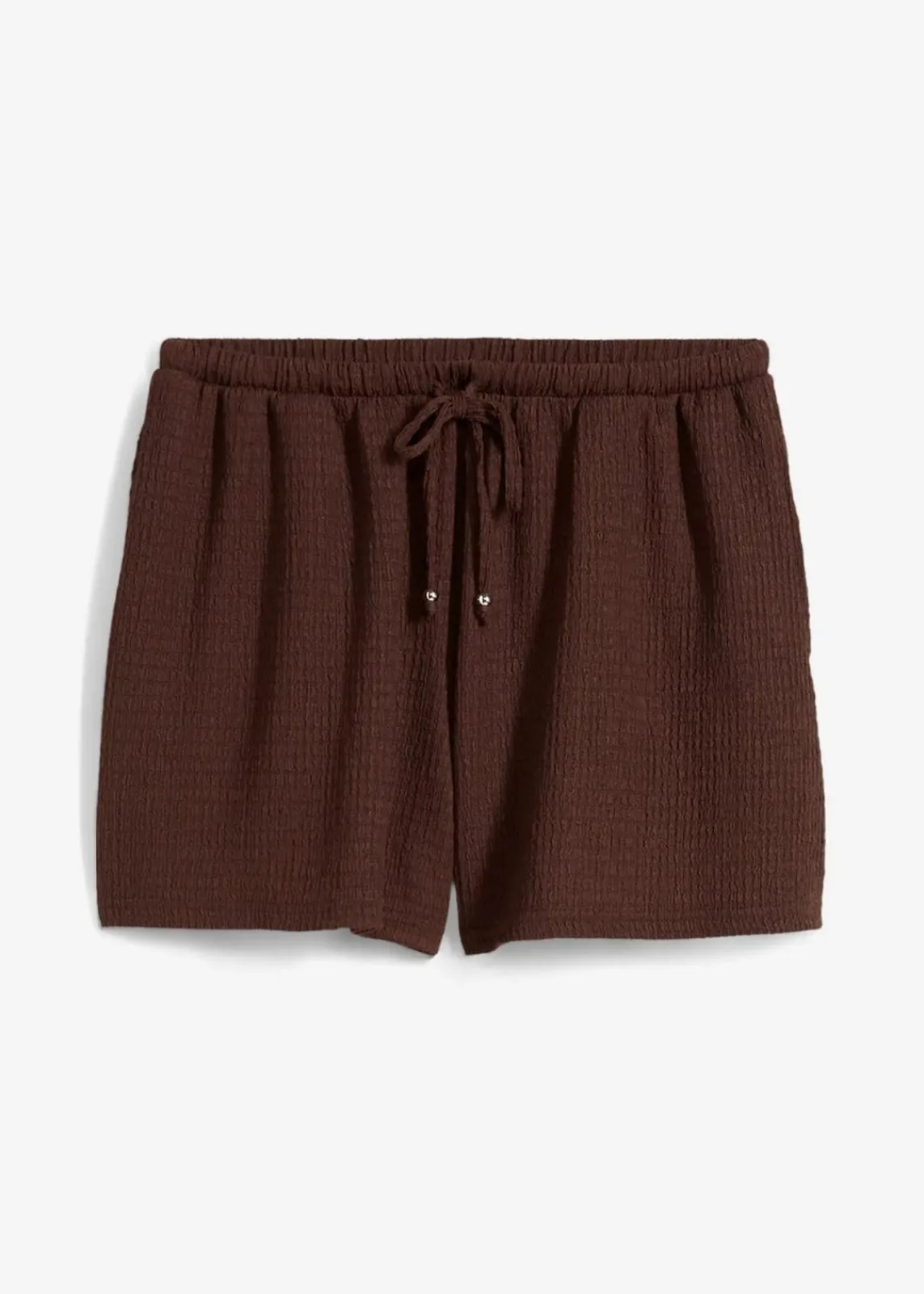 bonprix Hosen|Shorts|Lockere Schlupf-Shorts aus strukturiertem Crêpe terrabraun