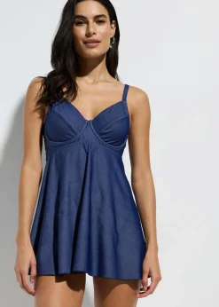 Long Tankini (2-tlg.Set) in Jeansoptik|bonprix New