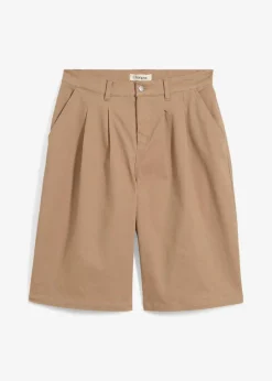 bonprix Bekleidung·Outdoorbekleidung|Bekleidung·Kleider|Long-Bermuda aus elastischem Baumwoll-Mix graubraun washed