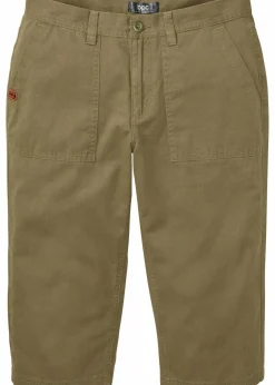 bonprix Hosen|Shorts|Long-Bermuda aus reiner Baumwolle Regular Fit oliv