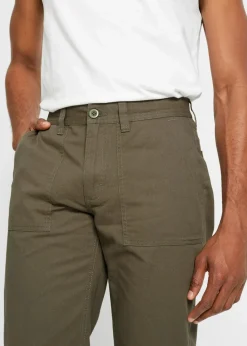 bonprix Hosen|Shorts|Long-Bermuda aus reiner Baumwolle Regular Fit oliv