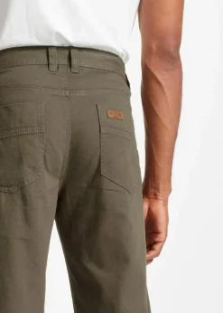 bonprix Hosen|Shorts|Long-Bermuda aus reiner Baumwolle Regular Fit oliv