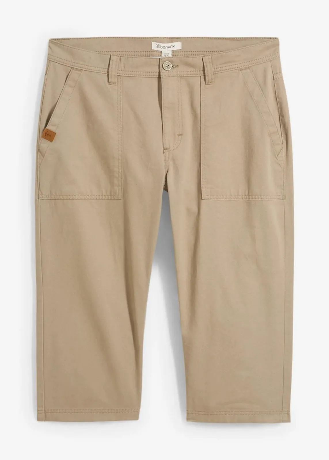 bonprix Große Größen|Shorts|Long-Bermuda aus reiner Baumwolle Regular Fit new khaki