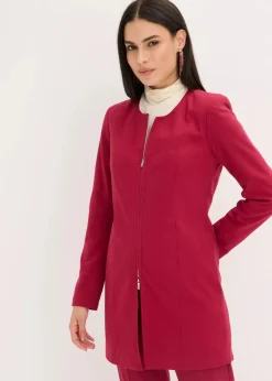 bonprix Bekleidung·Basics|Blazer|Longblazer dunkelrot