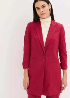 bonprix Bekleidung·Basics|Blazer|Long-Blazer dunkelrot