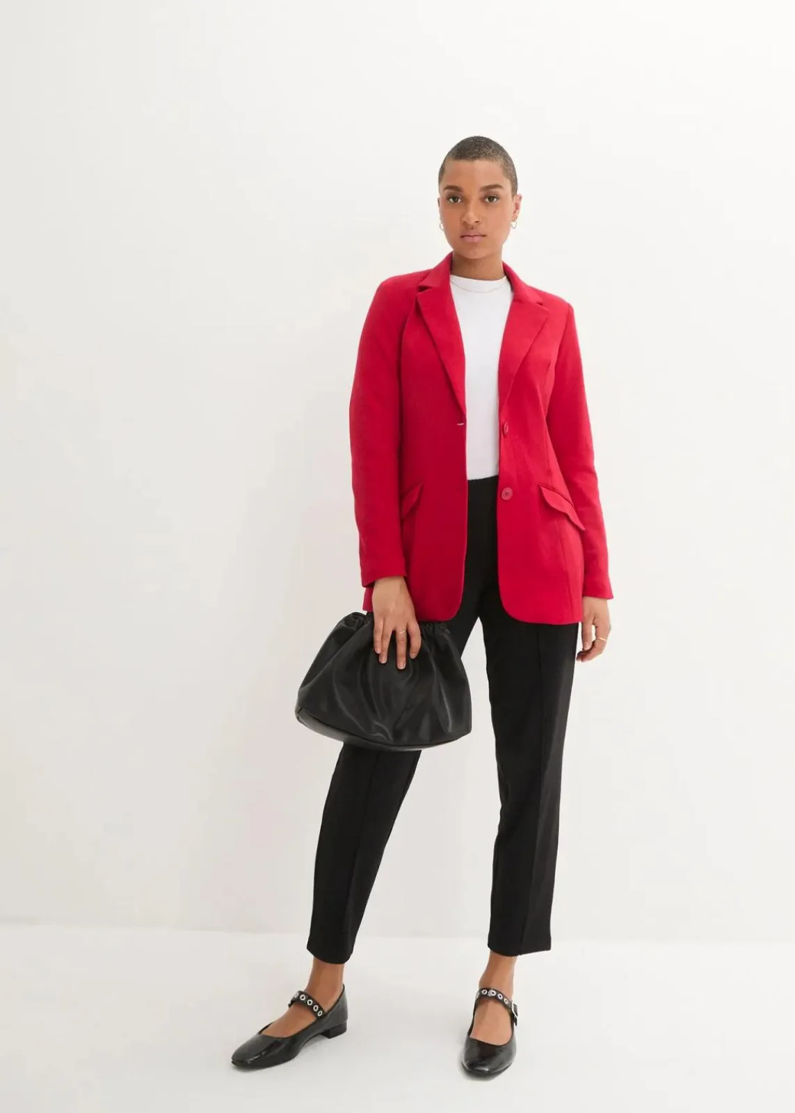 bonprix Blazer|Nachhaltigere Materialien|Longblazer aus Baumwoll-Jersey chillirot