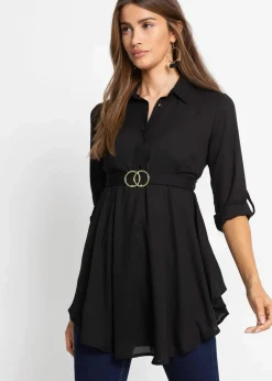 bonprix Bekleidung·Jacken & Mäntel|Nachhaltigere Materialien|Longbluse schwarz