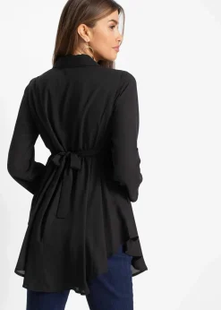bonprix Bekleidung·Jacken & Mäntel|Nachhaltigere Materialien|Longbluse schwarz