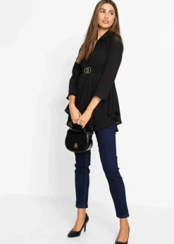 bonprix Bekleidung·Jacken & Mäntel|Nachhaltigere Materialien|Longbluse schwarz