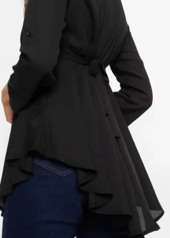 bonprix Bekleidung·Jacken & Mäntel|Nachhaltigere Materialien|Longbluse schwarz