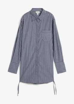 bonprix Bekleidung·Jacken & Mäntel|Blusen & Tuniken|Longbluse aus reiner Baumwolle dunkelblau/weiß gestreift