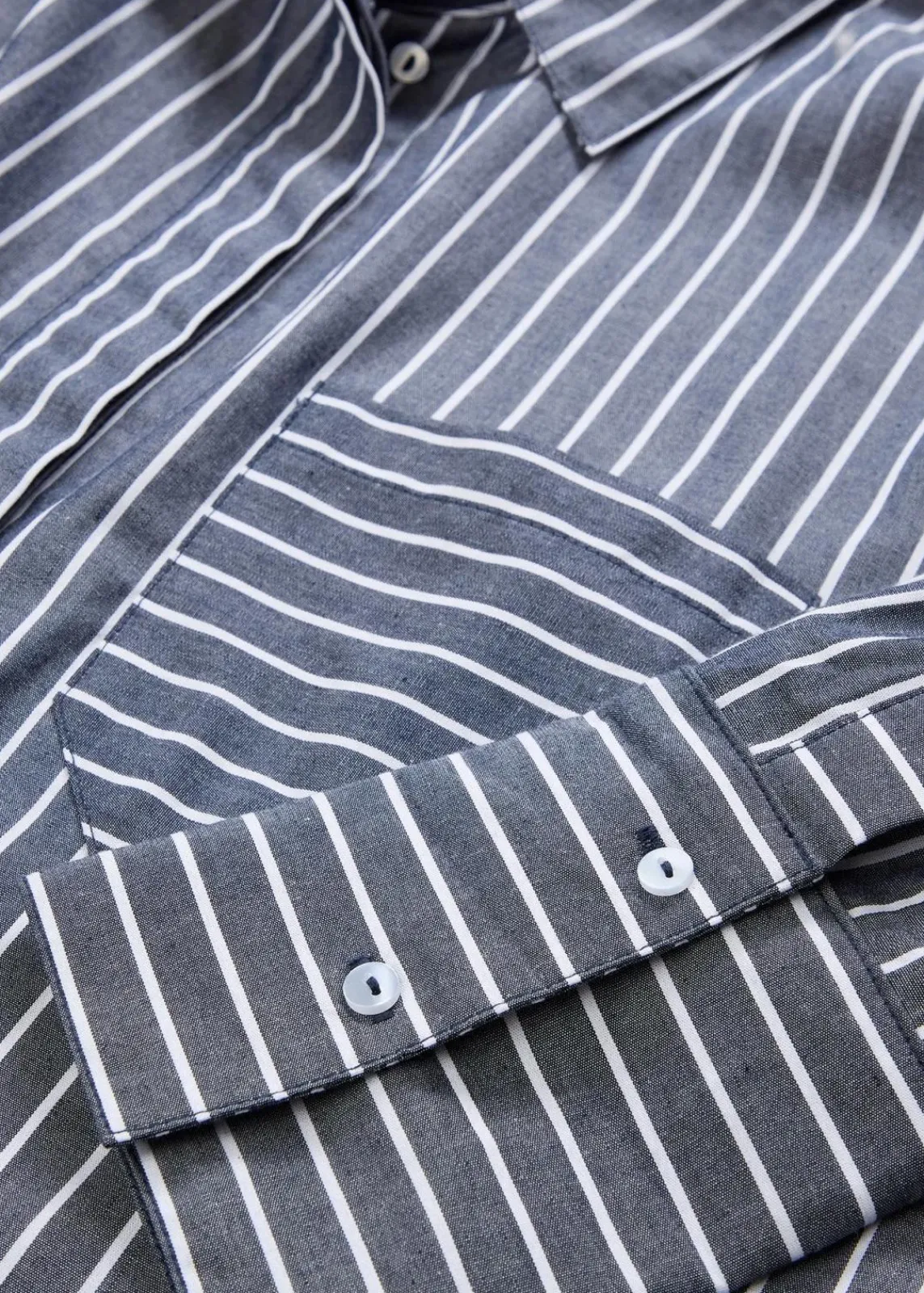 bonprix Bekleidung·Jacken & Mäntel|Blusen & Tuniken|Longbluse aus reiner Baumwolle dunkelblau/weiß gestreift