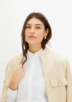 bonprix Bekleidung·Jacken & Mäntel|Blusen & Tuniken|Longbluse aus Baumwoll-Mix weiß