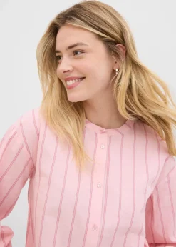 bonprix Bekleidung·Jacken & Mäntel|Blusen & Tuniken|Longbluse aus Baumwollpopeline rosenquarz längs gestreift