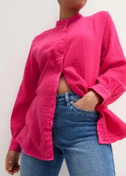Longbluse aus luftigem Musselin|bonprix Online