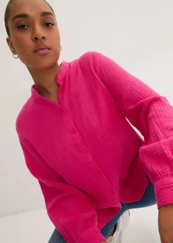 Longbluse aus luftigem Musselin|bonprix Online