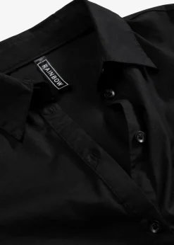 bonprix Bekleidung·Jacken & Mäntel|Blusen & Tuniken|Longbluse mit Volant schwarz