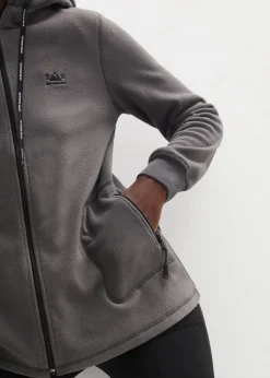 bonprix Jacken & Mäntel|Sweat|Long-Fleecejacke mit Reißverschluss-Taschen schiefergrau