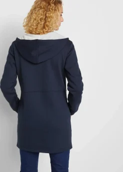 bonprix Bekleidung·Blusen & Tuniken|Sweat|Long-Kapuzen-Sweatjacke dunkelblau
