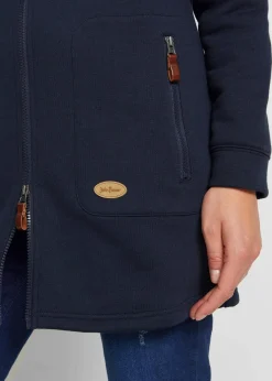 bonprix Bekleidung·Blusen & Tuniken|Sweat|Long-Kapuzen-Sweatjacke dunkelblau