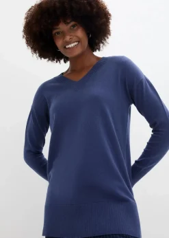 bonprix Bekleidung·Umstandsmode|Strickmode|Long-Pullover indigo