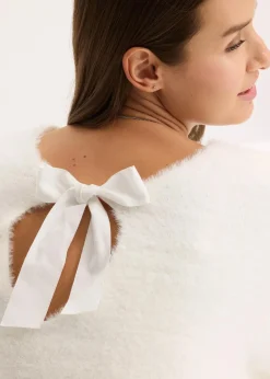 bonprix Bekleidung·Umstandsmode|Bekleidung·Jeans|Longpullover aus weichem Federgarn wollweiß