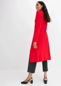 bonprix Bekleidung·Umstandsmode|Strickmode|Longpullover mit Schlitz tomatenrot