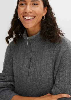 Longpullover mit Zopfmuster|bonprix Outlet